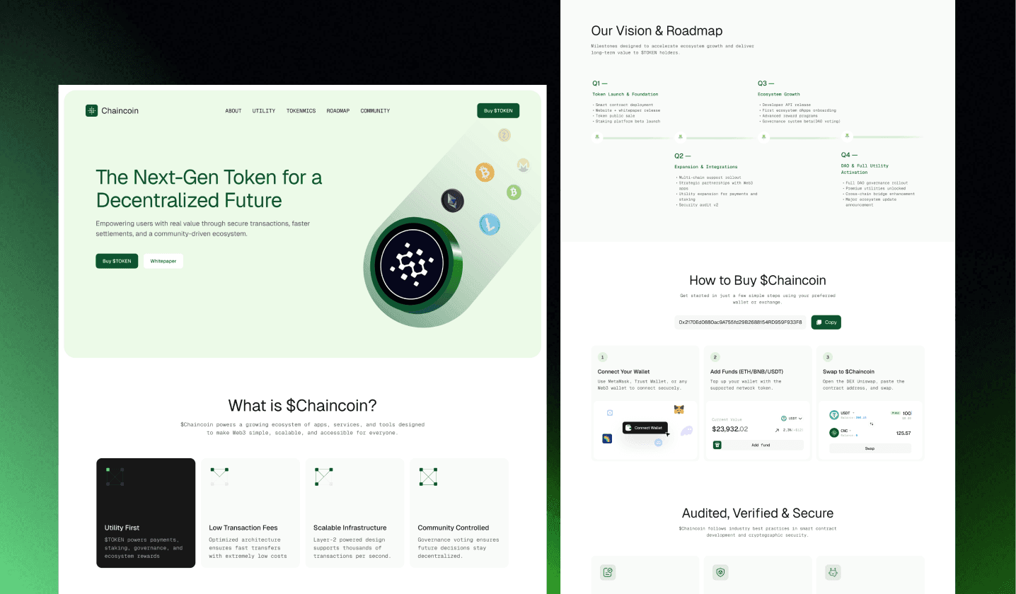 Chaincoin - React Cryptocurrency Website Template