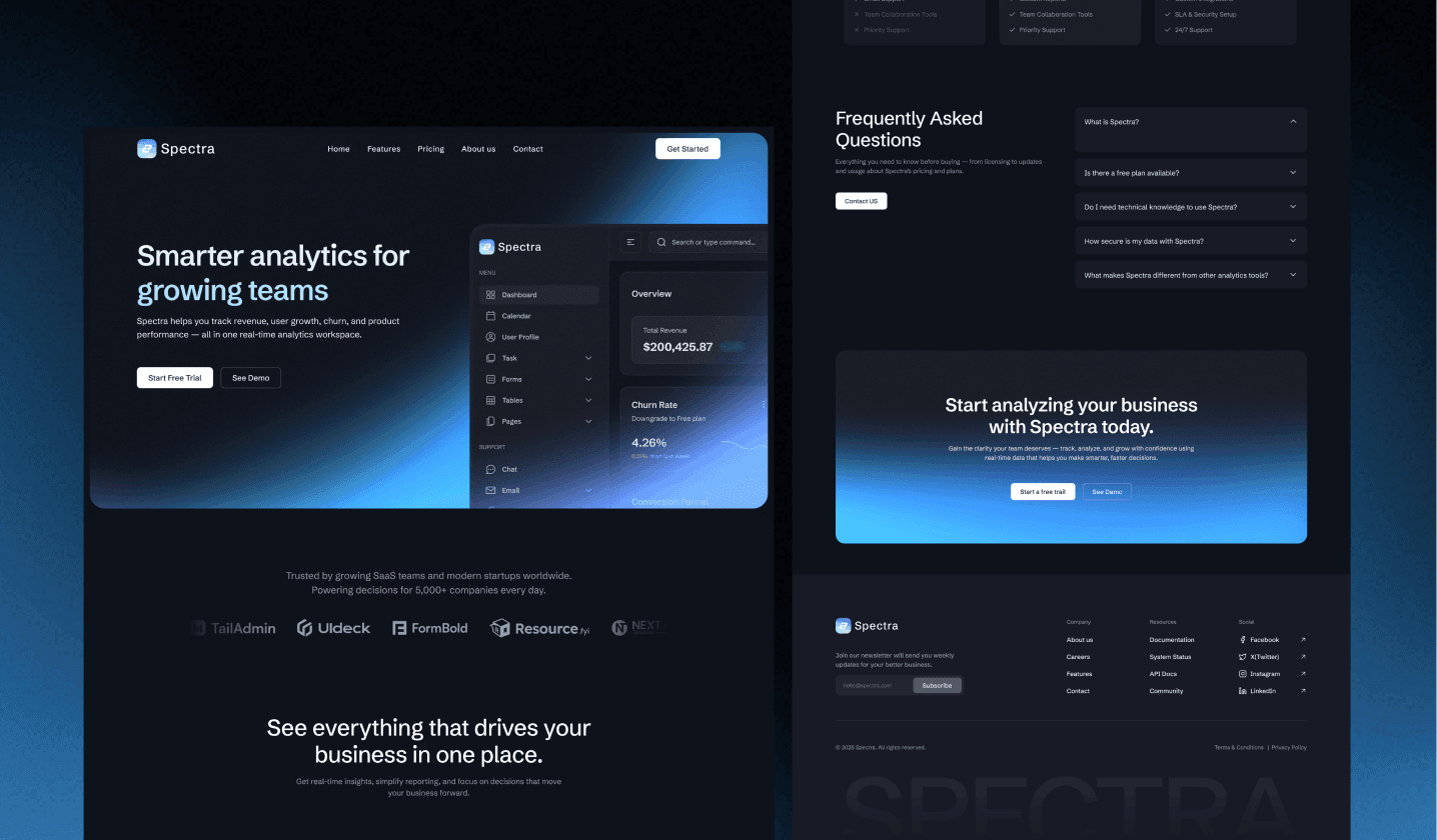 Spectra - React SaaS Website Template for Tech Startups and Products