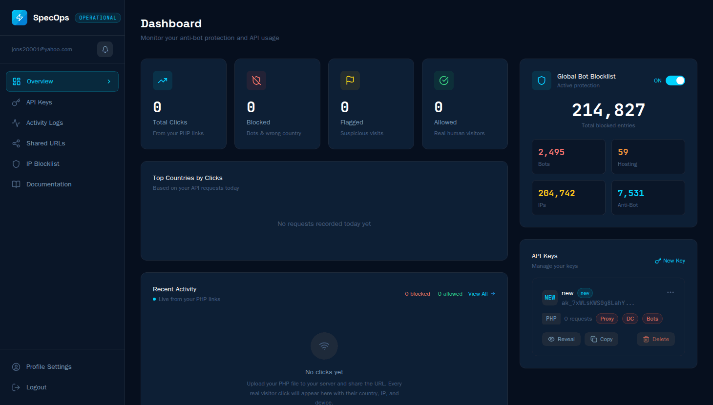 Anti Bot Security Dashboard