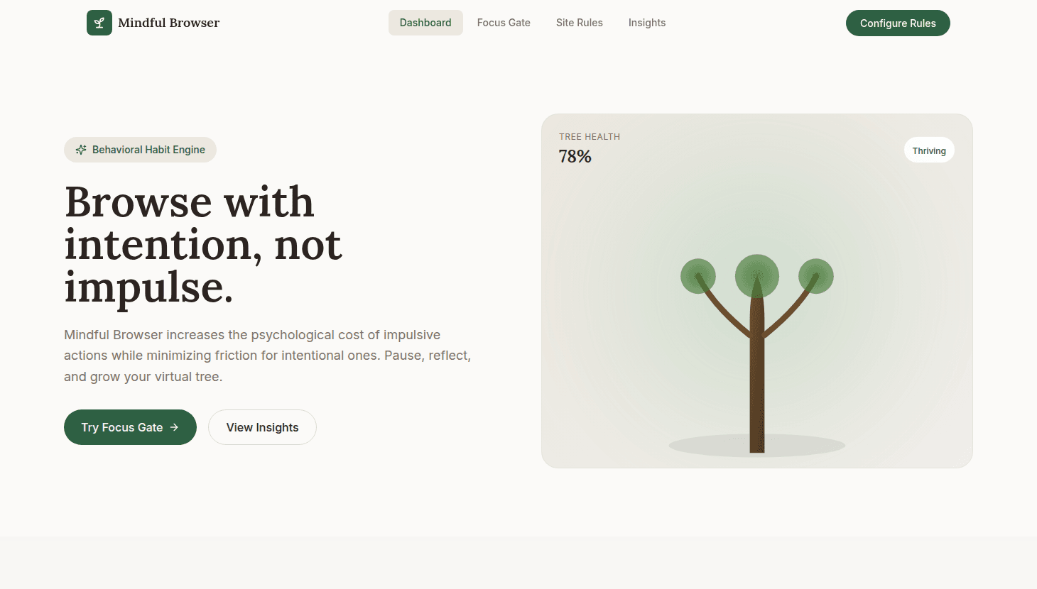 Mindful Browser Habit Engine