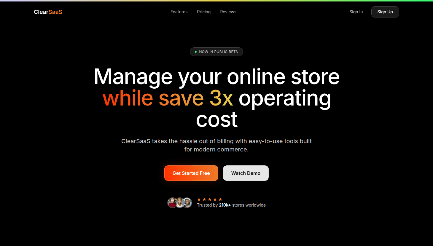 ClearSaaS - SaaS Landing Page