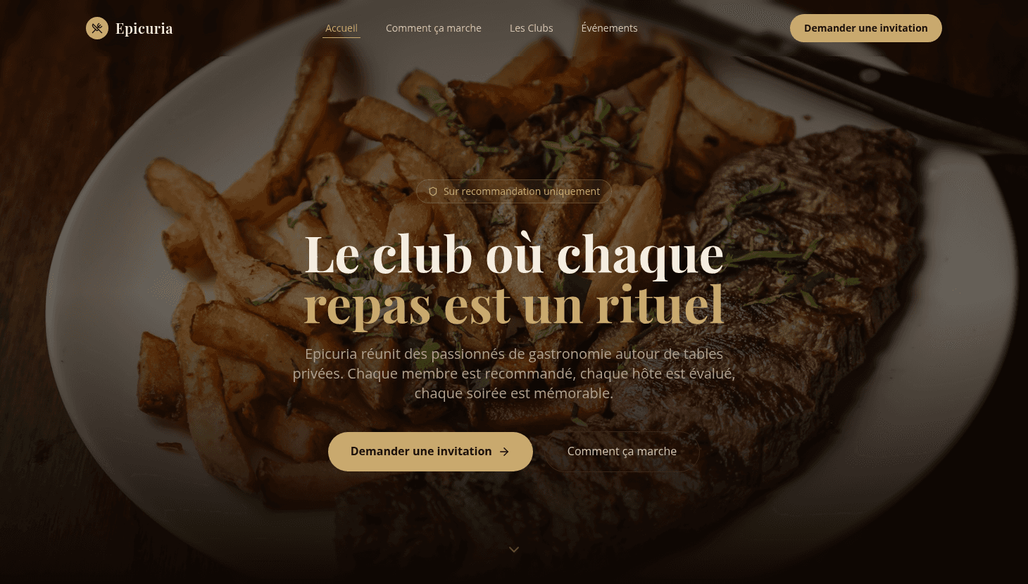 Epicuria - Club Social Privé pour Repas et Événements