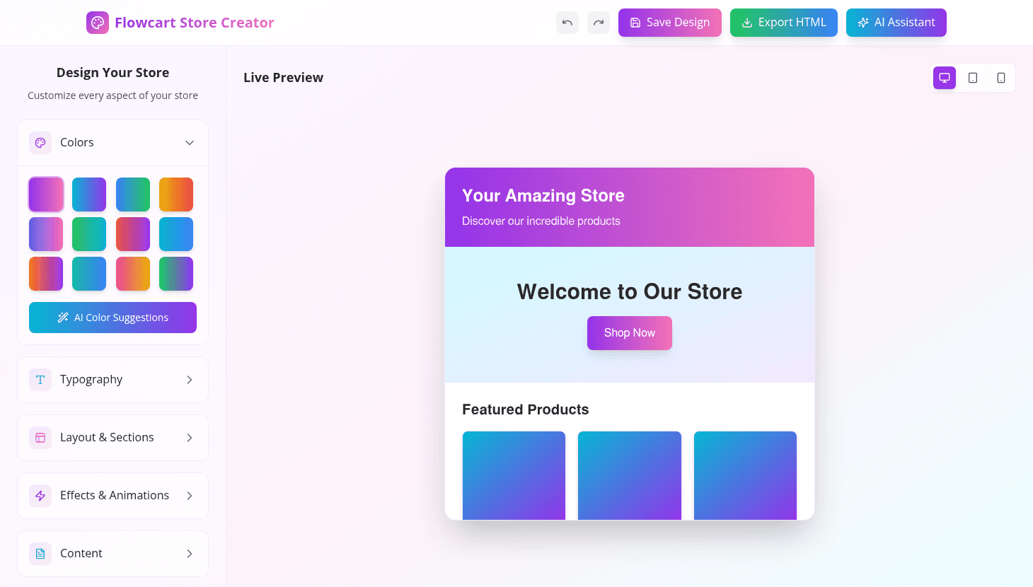 Flowcart StoreCreator