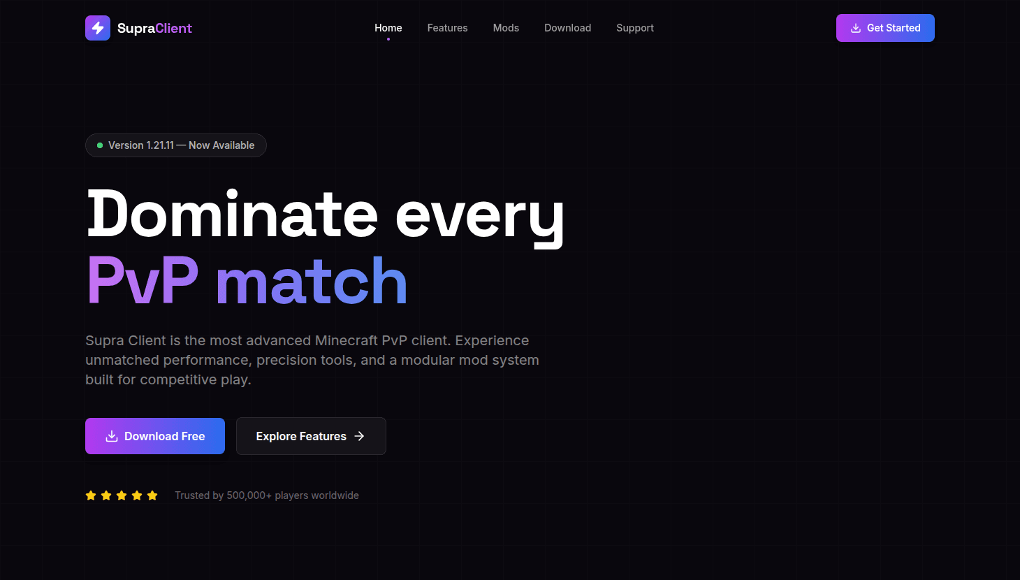 Supra Client Landing Page