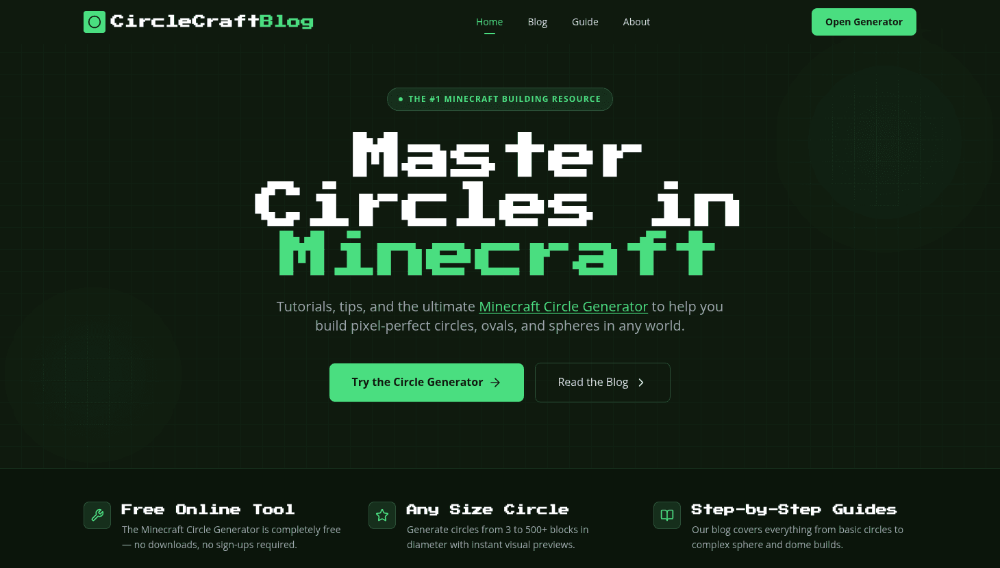 Minecraft Circle Generator Blog Page