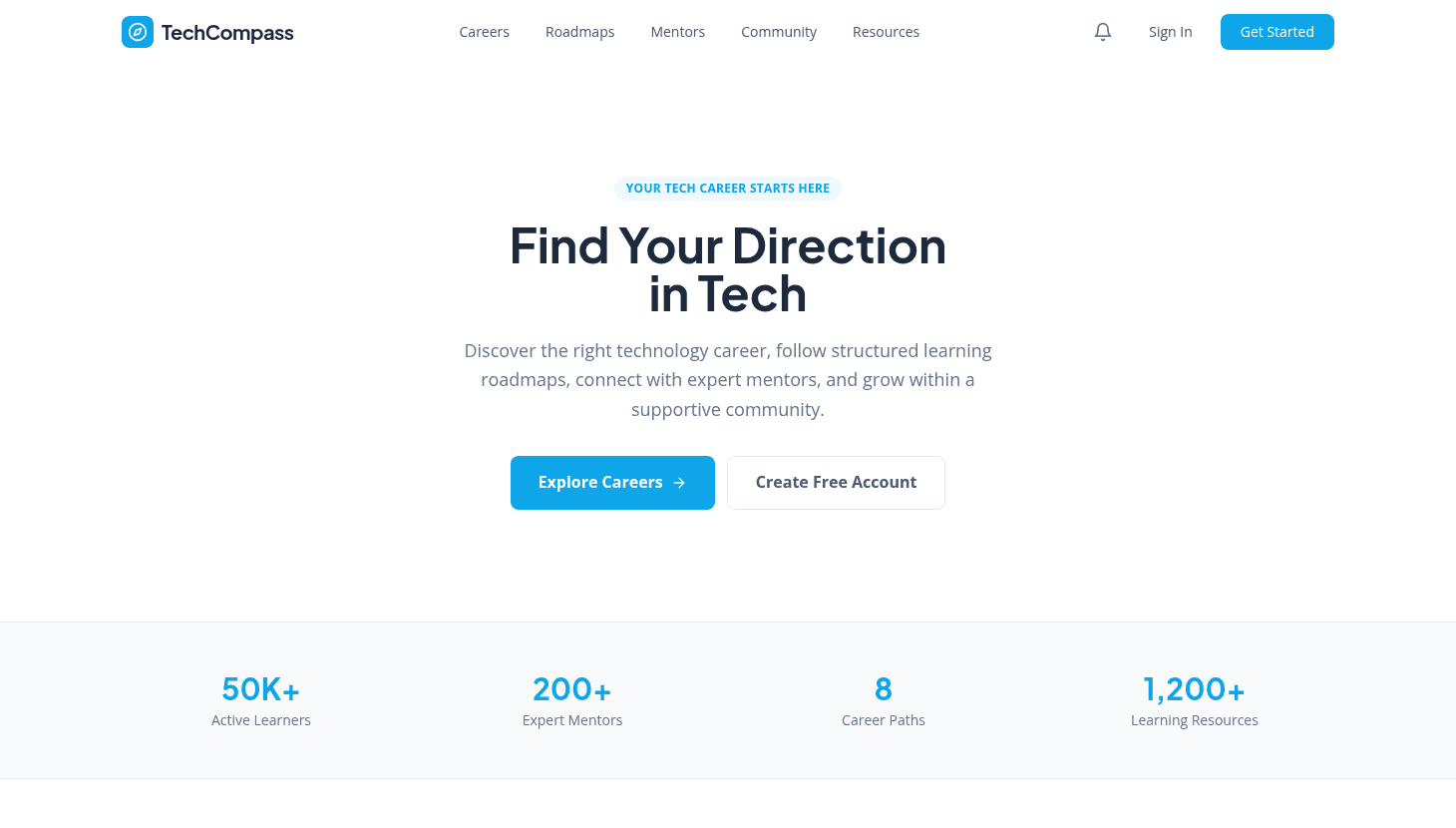 TechCompass - Complete Tech Career Guidance Platform