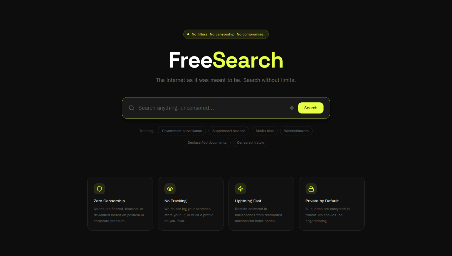 Uncensored Search Engine