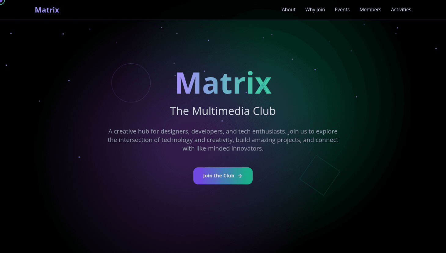 Matrix: The Multimedia Club Website